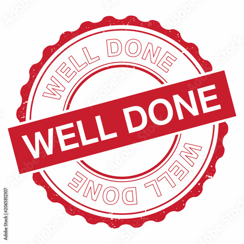 Red Well Done Achievement Stamp Isolated On Transparent Background