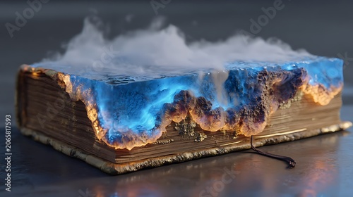 Wooden box with a glass lid filled with colorful sand and small rocks from a beach