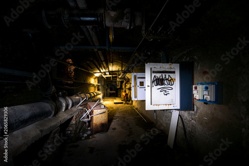 Canvas-taulu A picture of pipes and valves, Mombello, Monza, Italy
