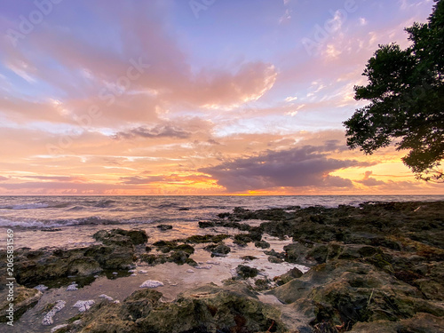 Fotografie Sunrise from Elliott Key in the Florida Keys, Biscayne Bay National Park, Florid