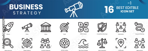 Fotografie Creative business solutions related icon set