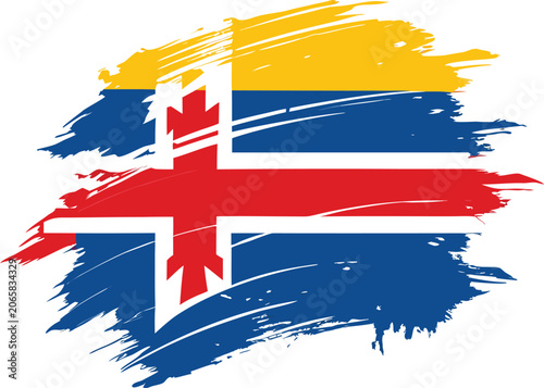 фотографія iceland flag brush stroke grunge patriotic vector illustration