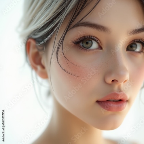 close up portrait of young woman