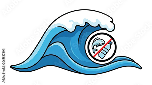 No Smoking Ocean Wave Icon Design.