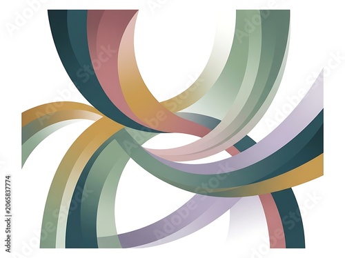 Colorful abstract swirls of flowing ribbons.
