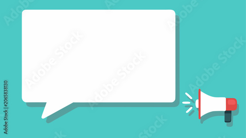 Megaphone with a speech bubble for message Vector