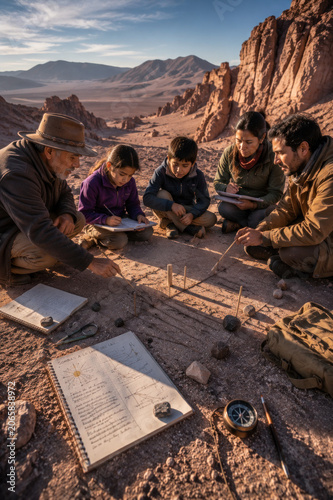 Family Micro-Adventures – Chilean Family Studying Desert Shadows in the Atacama