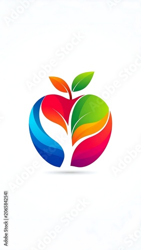 Colorful abstract 3D geometric flower design.