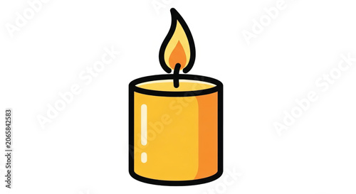Yellow Burning Wax Candle Light.