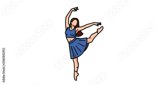 Young Woman in Blue Dancing Tutu.
