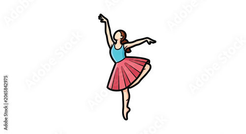 Young woman in pink ballet skirt.