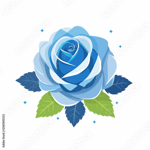 Blue Rose Illustration
