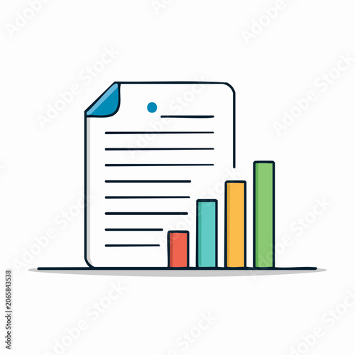 Business Report with Bar Chart Icon