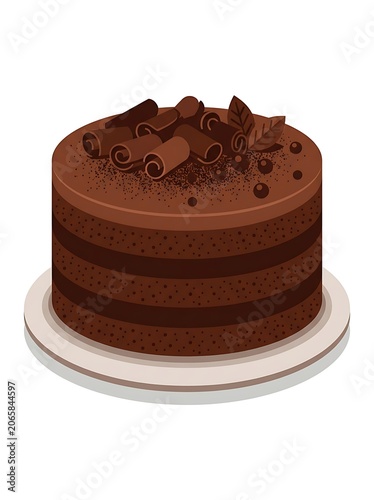 Delicious layered chocolate cake with frosting.