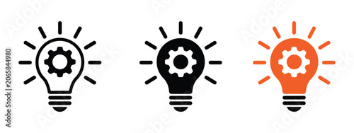 Photos Innovation Icon for Creativity, Invention Symbol, Idea Generation, and Technolog