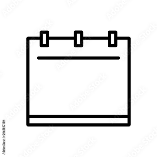 Blank calendar line icon with simple and modern design for graphic element template