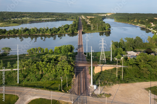 Cedar Rapids Iown, USA Railway East Over Cedar River