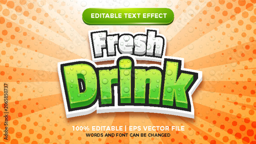 fresh drink editable text effect