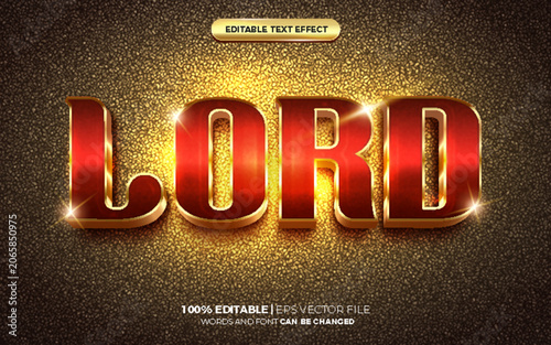 lord red gold 3d editable text effect