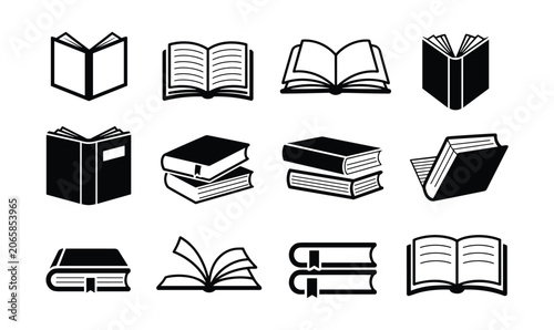 Bild auf Leinwand Book Icons Collection