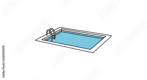 Swimming pool with ladder illustration.