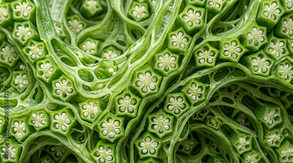 Obraz premium Okra Inspired Organic Geometric Texture Background