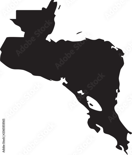 Black silhouette map of Costa Rica a simple vector graphic for travel and geography concepts isolated on a white background