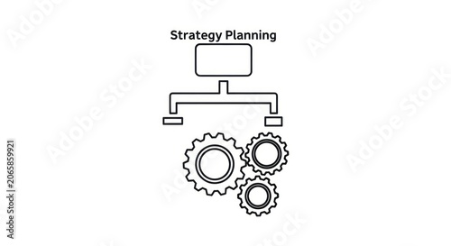 Business strategy planning with gears.