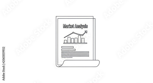 Business report with growing graph.