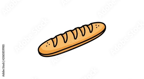 Cartoon illustration of a bread loaf.