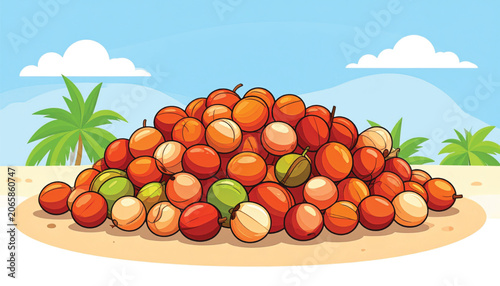 Pile of Fresh Coconut Fruits.