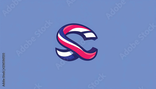 Red White Blue Letter S Logo.