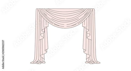 Elegant Drapery Swag and Tails Window Treatment
