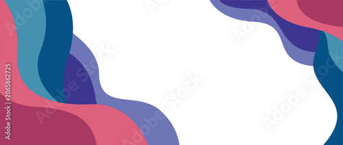 bright vibrant paper waves abstract banner design. Elegant wavy vector background 