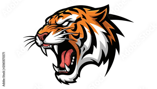 Photography Roaring Tiger Head Mascot Logo