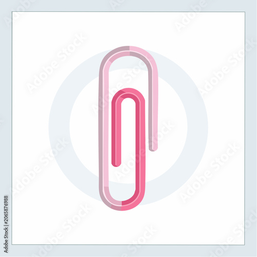 Pink Paperclip Icon