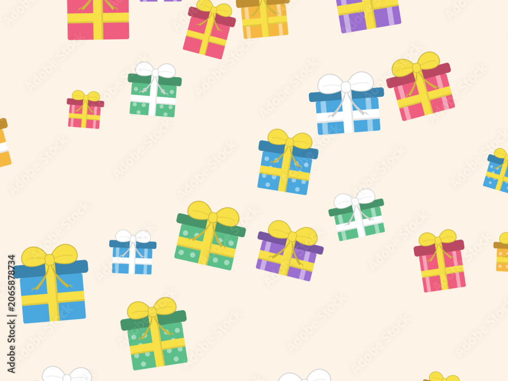 Fototapeta premium Wrapped Presents Pattern Birthday Party Design