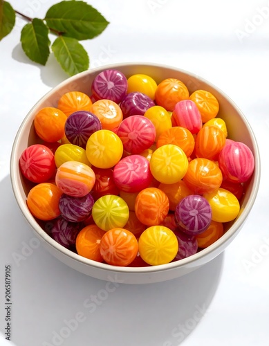 Colorful mixed berries and citrus fruit bowl.