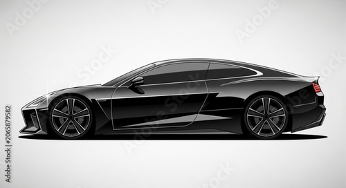 Konstfotografi silver car isolated on black
