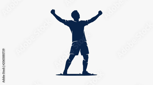 Foto Joyful woman celebrating success with arms raised.