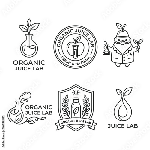 Organic Juice Lab Logo Designs.