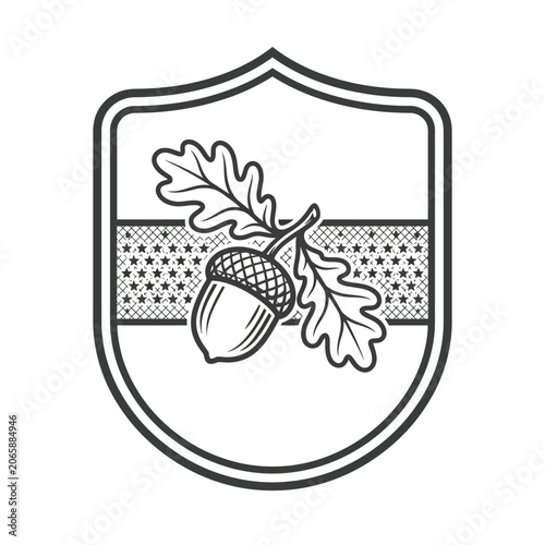 Shield with Acorn and Oak Leaves.