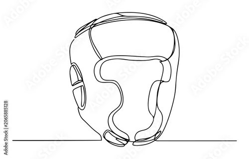 Vászonkép boxing headgear protection helmet monoline laser cutting vector