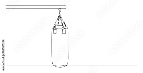 Fotografia hanging punching bag boxing monoline laser cutting vector