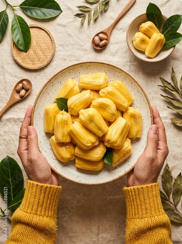 Vibrant Jackfruit on Dish