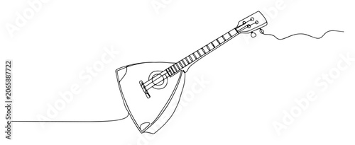 Tableau sur toile vector one line drawing of balalaika musical instrument