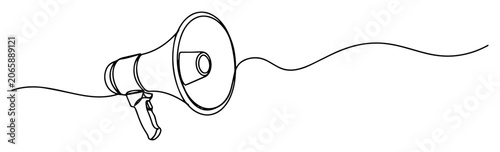 Obraz na płótnie megaphone line icon – public address loudspeaker