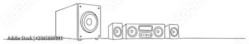 Photos home audio system lineart – stereo player with speakers