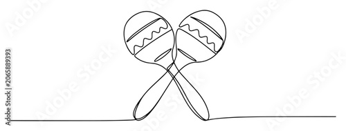 Canvastavla maracas lineart – latin rhythm percussion instrument