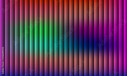 Vibrant vertical stripes create a rhythmic pattern with glowing neon colors and smooth gradient light transitions